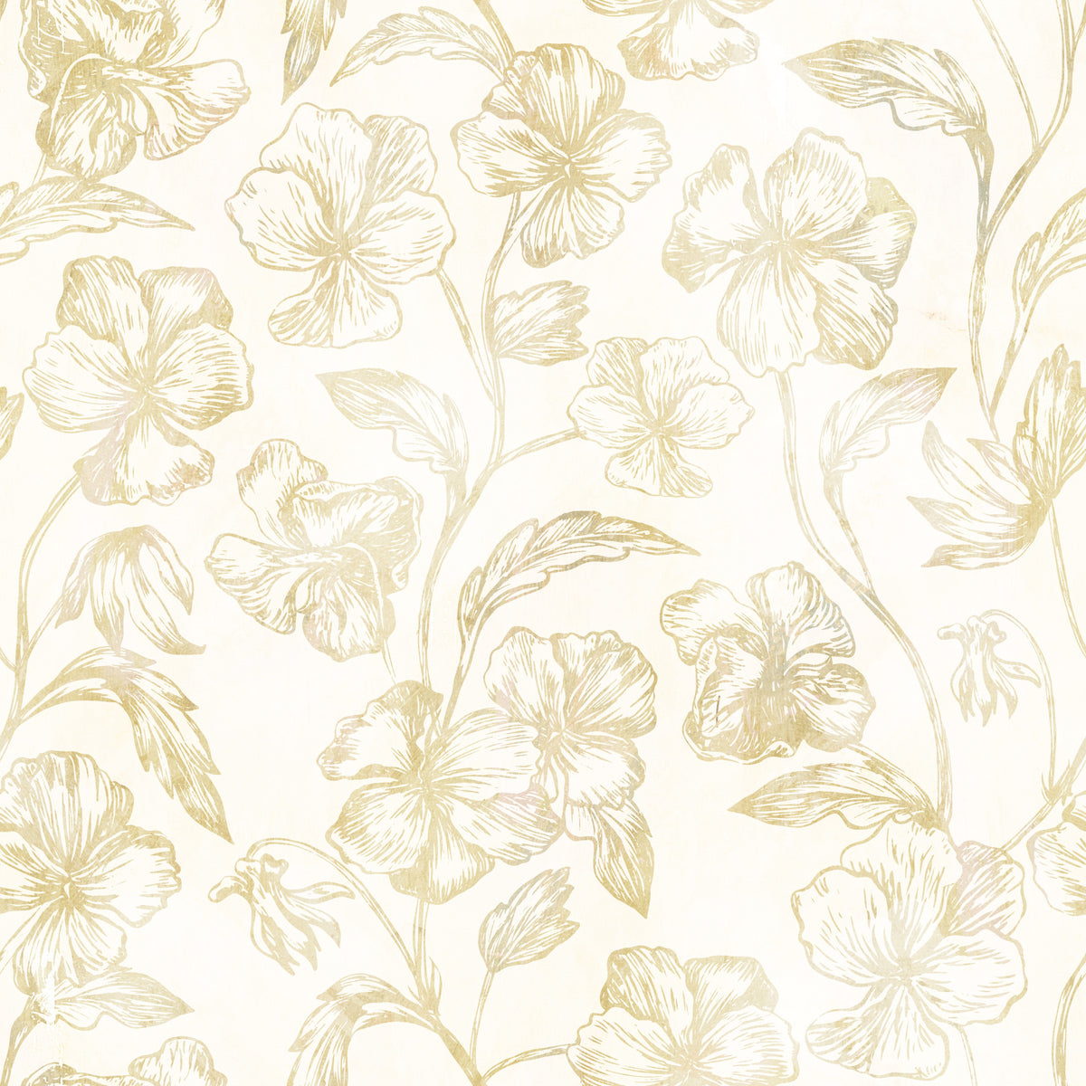 Golden Line Botanical Sketches Wallpaper⁠ in your room