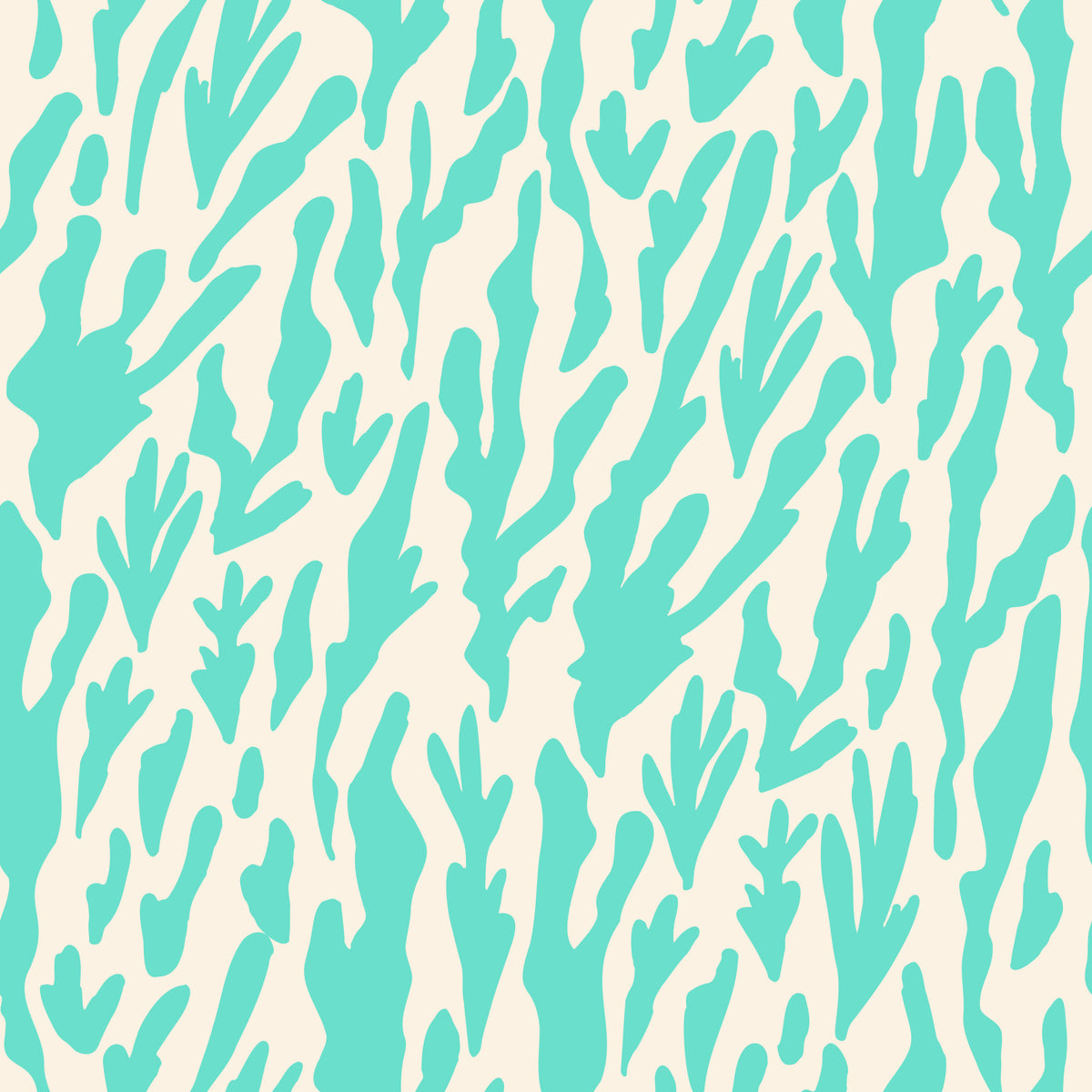 Minimalist Teal Botanical Waves Wallpaper⁠ in your room