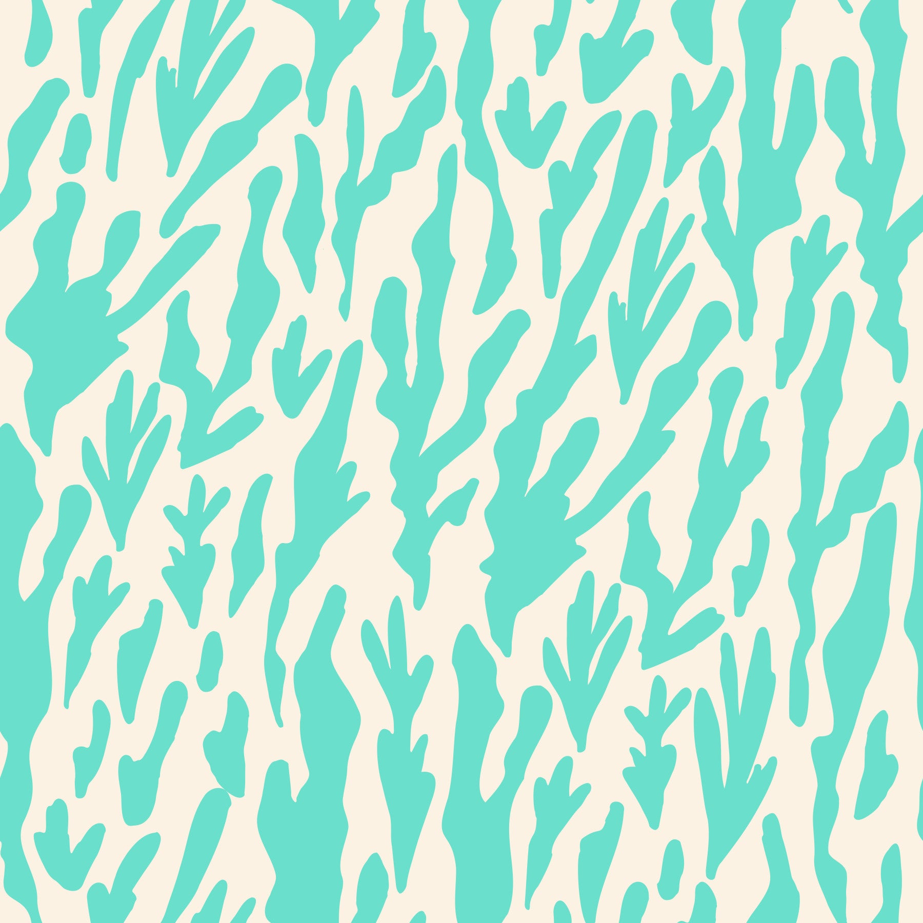 Minimalist Teal Botanical Waves Wallpaper⁠