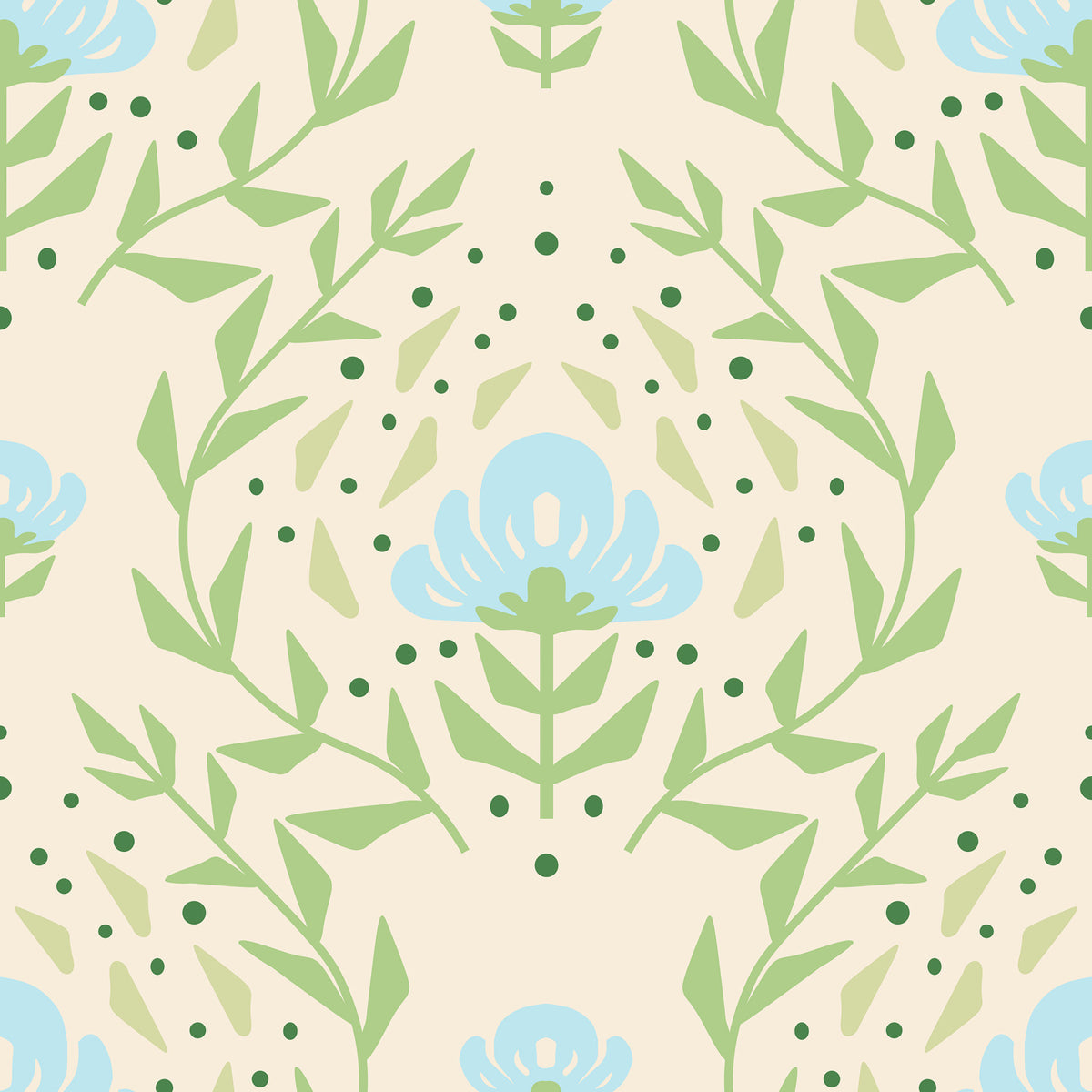 Nordic Bloom Botanical Print Wallpaper⁠ in your room — zoomed