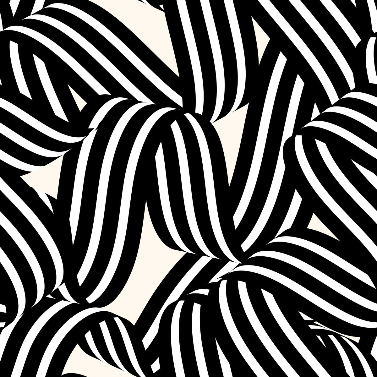 Monochrome Ribbon Flow Wallpaper⁠