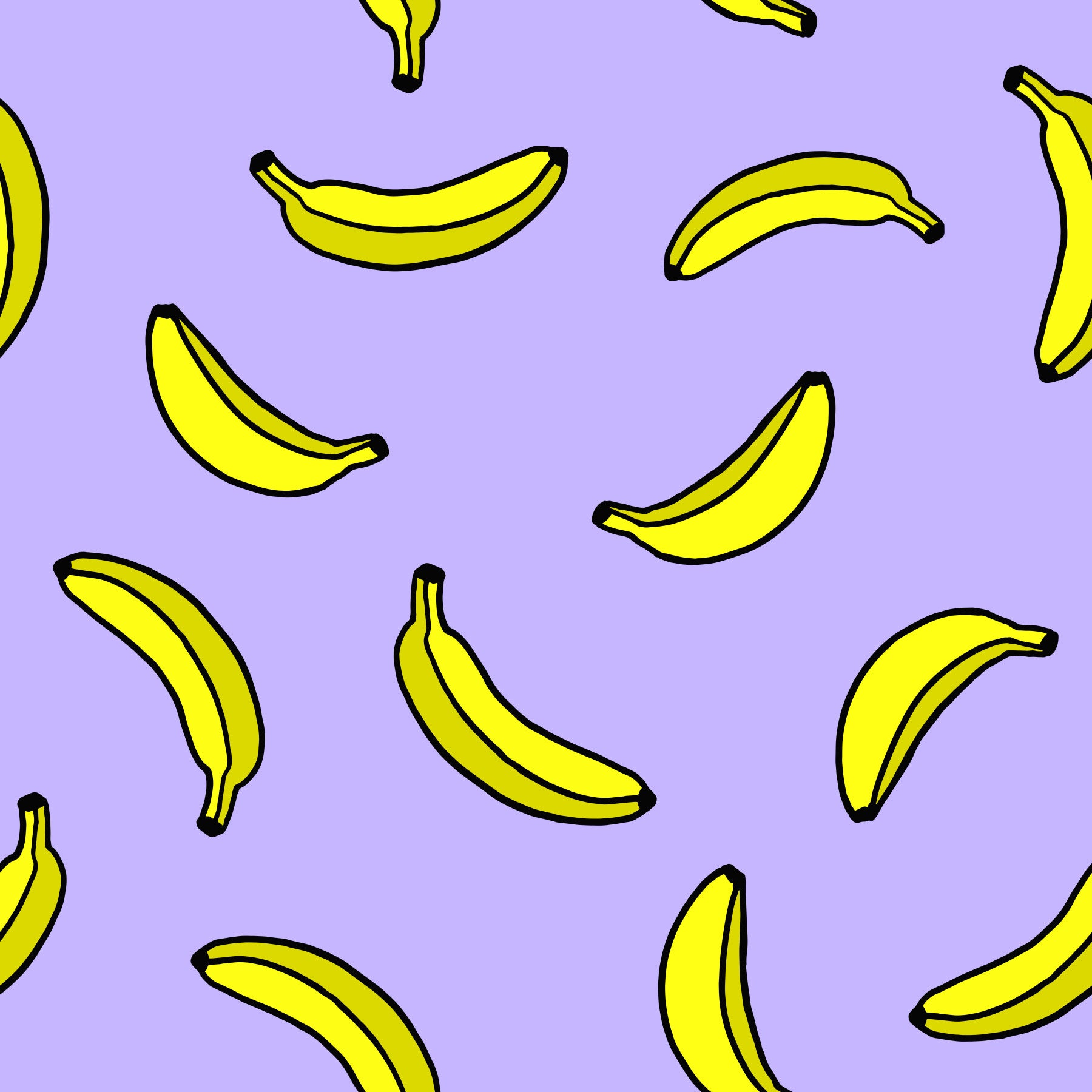 Cheerful Yellow Banana Pop Print Wallpaper⁠