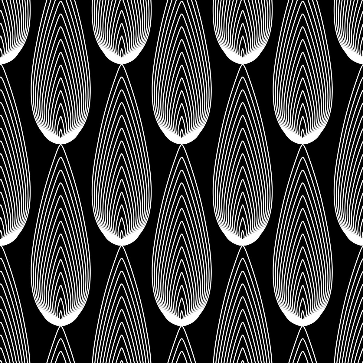 Minimalist Teardrop Linear Pattern Wallpaper⁠ in your room — zoomed