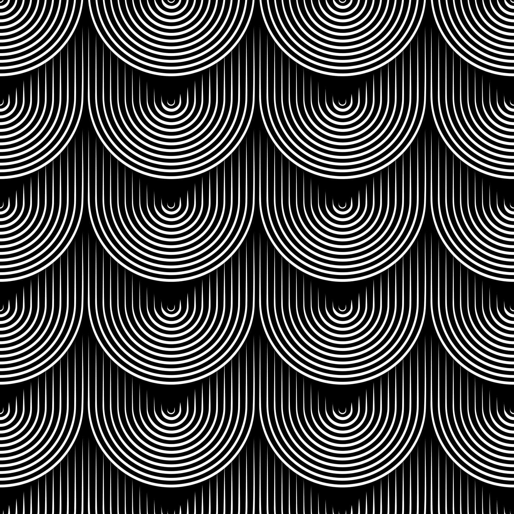 Monochrome Geometric Arc Pattern Wallpaper⁠