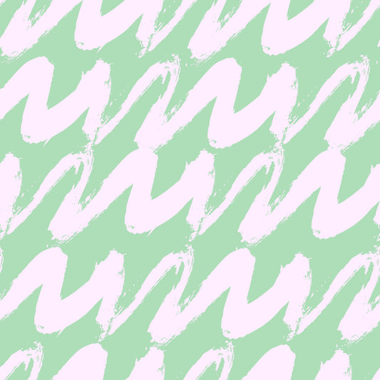 Soft Sage and Pink Wavy Brushstrokes Wallpaper⁠
