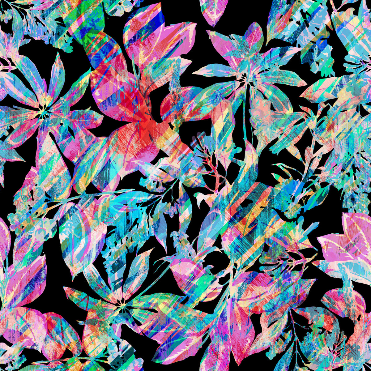 Chromatic Tropical Foliage Wallpaper⁠ in your room
