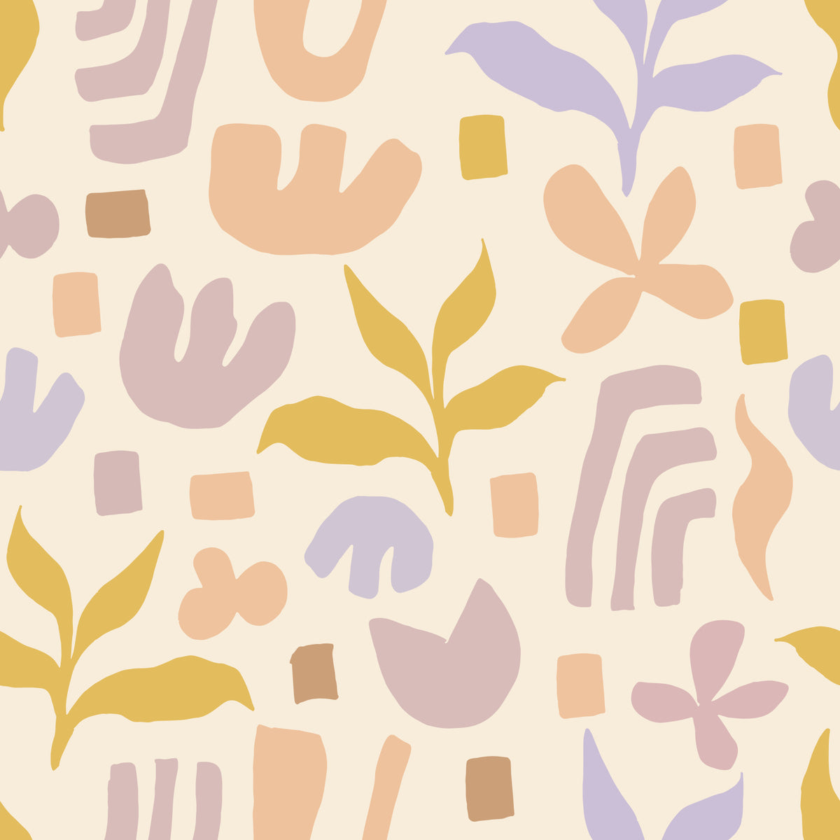 Abstract Organic Matisse Inspired Shapes Wallpaper⁠ in your room — zoomed