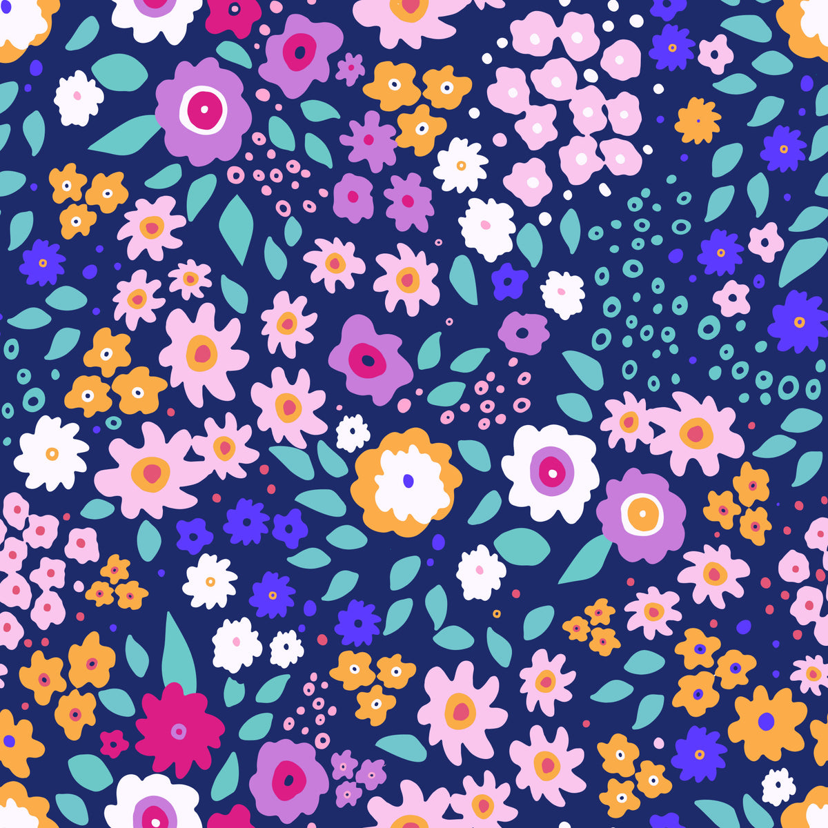 Midnight Meadow Botanical Wallpaper⁠ in your room