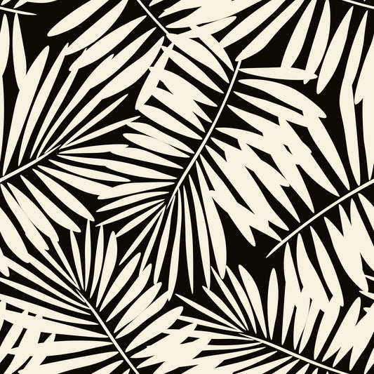 Minimalist Palm Leaf Monochrome Wallpaper⁠