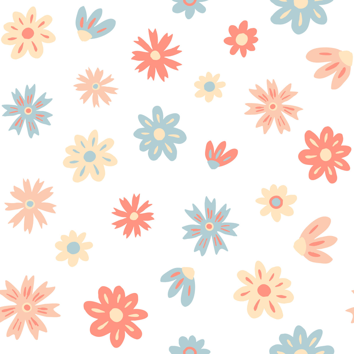 Cheerful Bloom Garden Illustration Wallpaper⁠ in your room