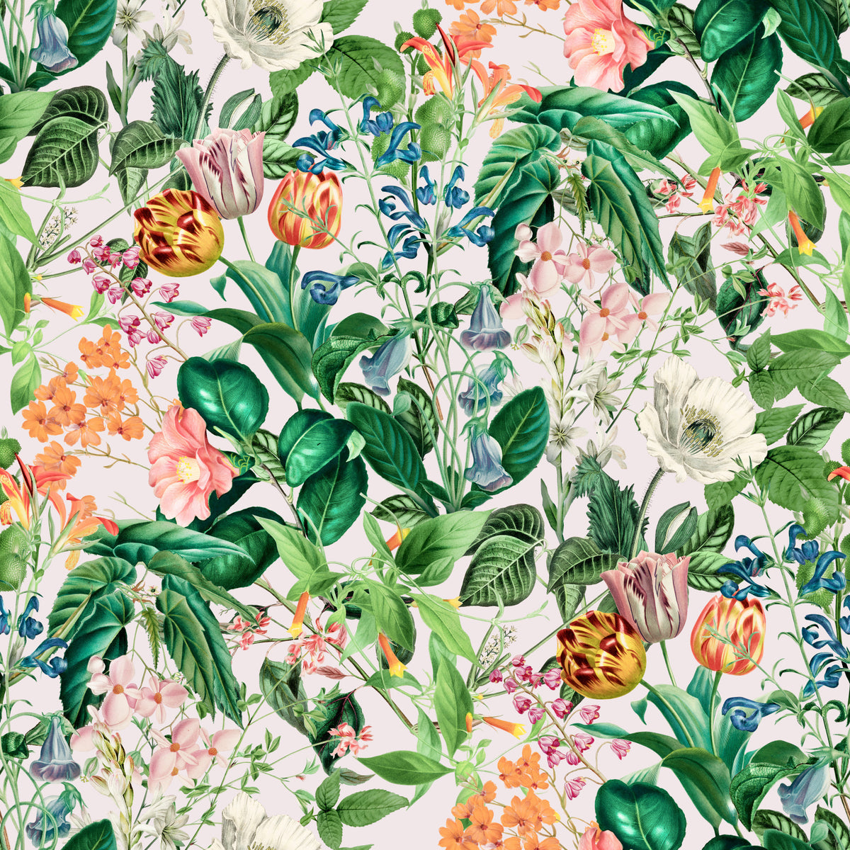 Vintage Botanical Garden Illustration Wallpaper⁠ in your room — zoomed