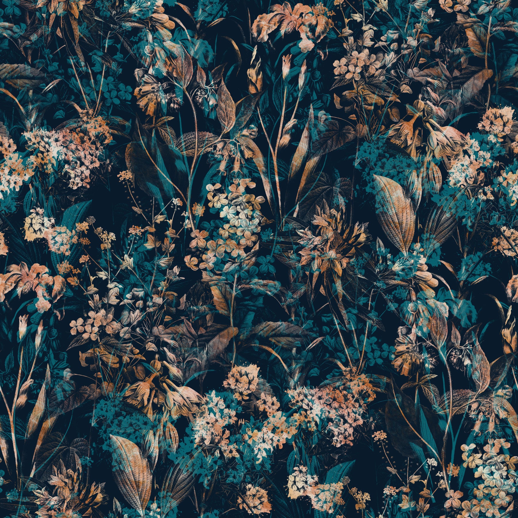 Nocturnal Meadow Pattern Wallpaper⁠