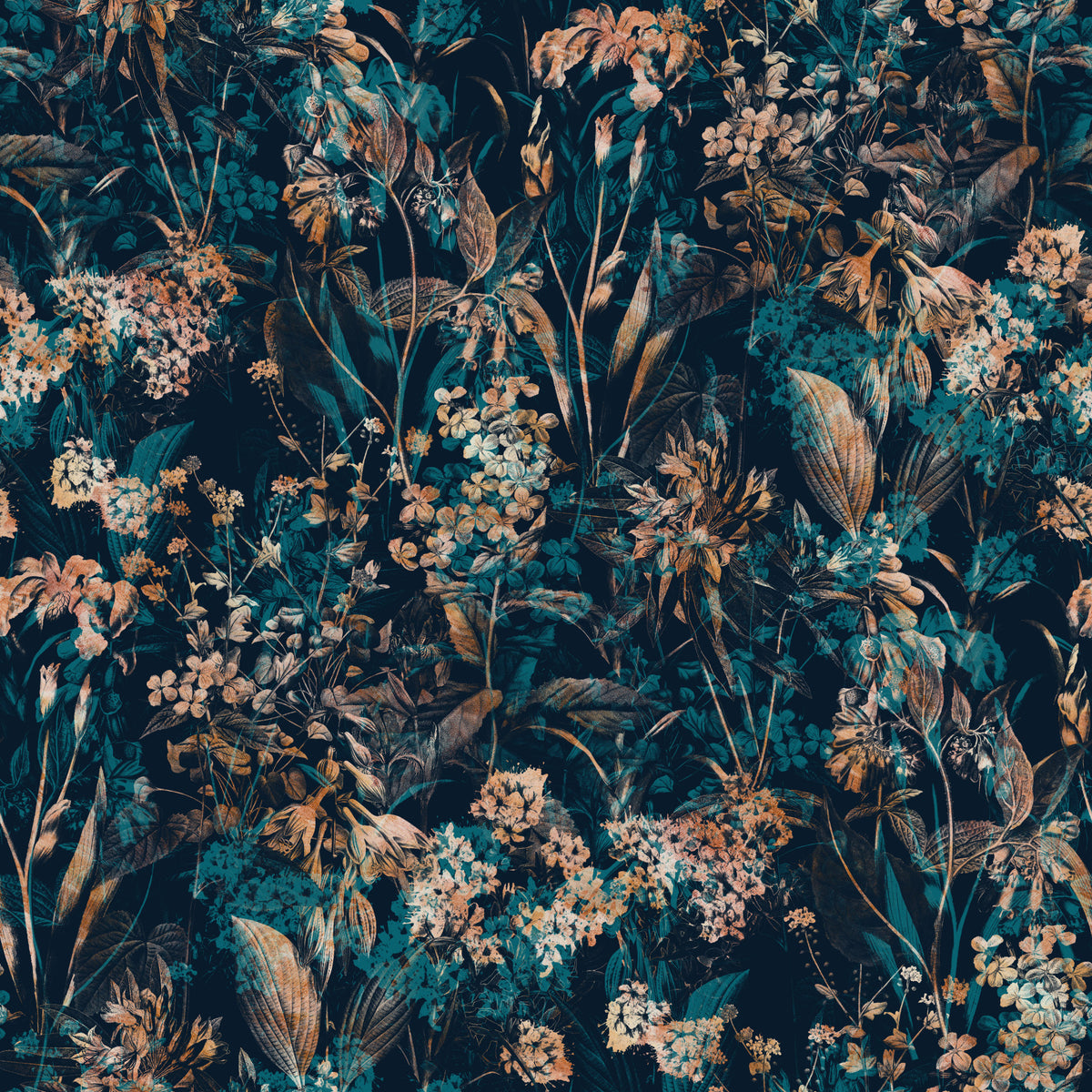 Nocturnal Meadow Pattern Wallpaper⁠ in your room