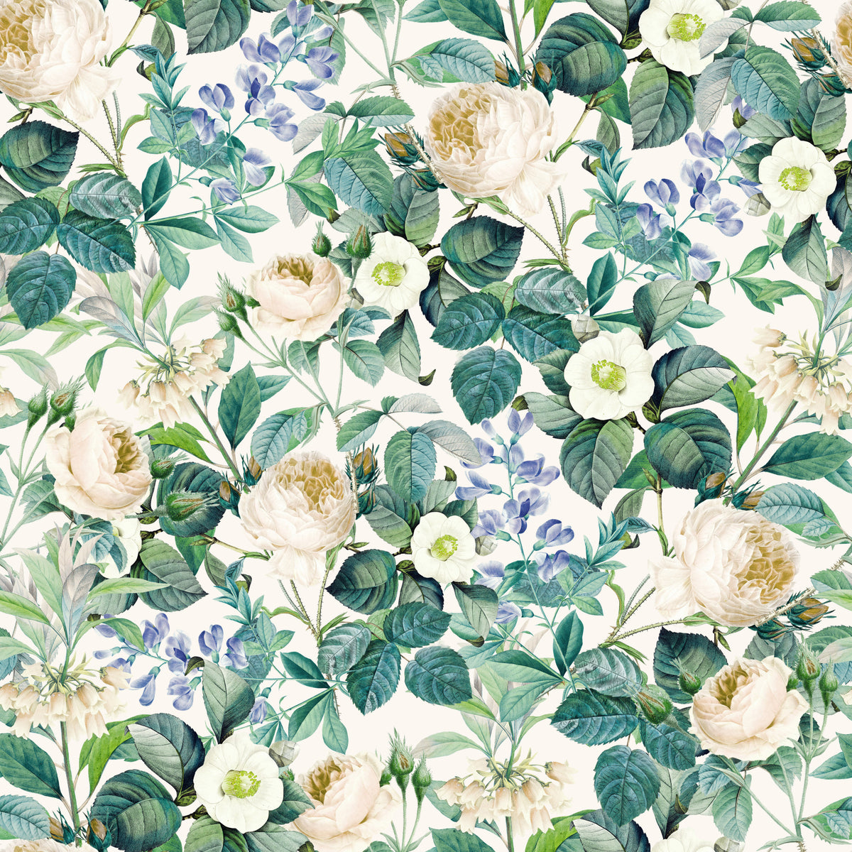 Vintage Botanical English Garden Flora Wallpaper⁠ in your room