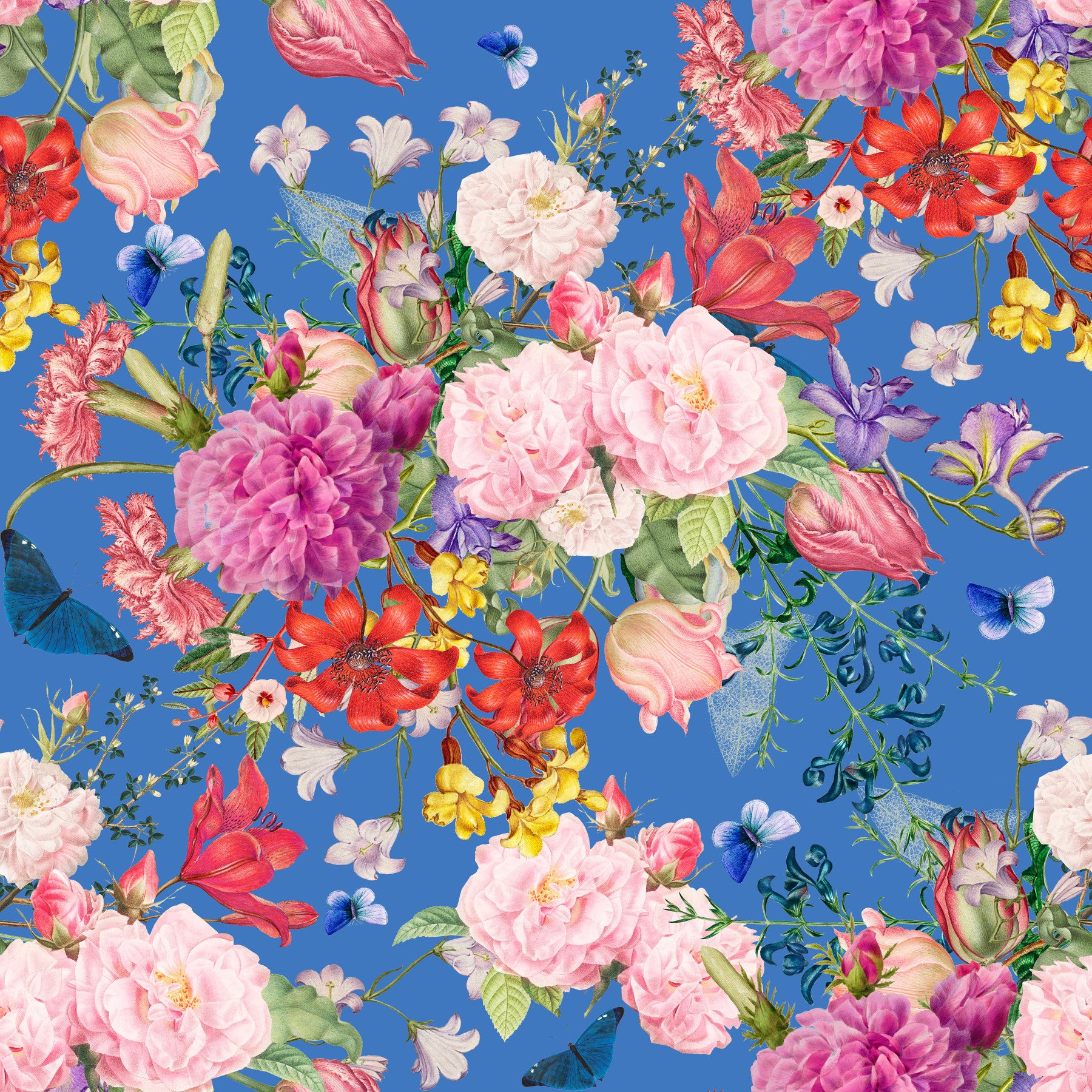 Vintage Botanical Floral Symphony Wallpaper⁠
