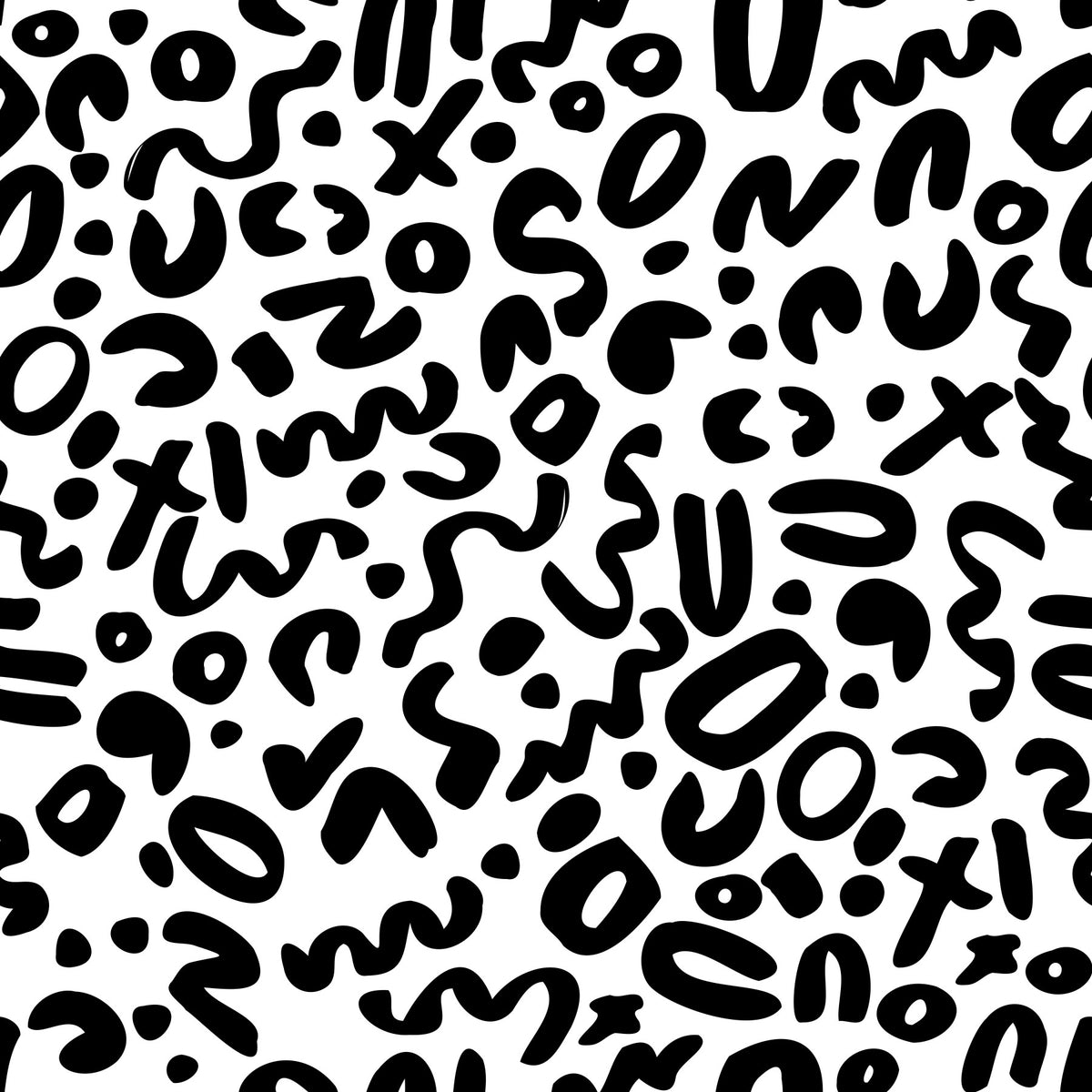 Monochrome Doodle Abstract Shapes Wallpaper⁠ in your room — zoomed