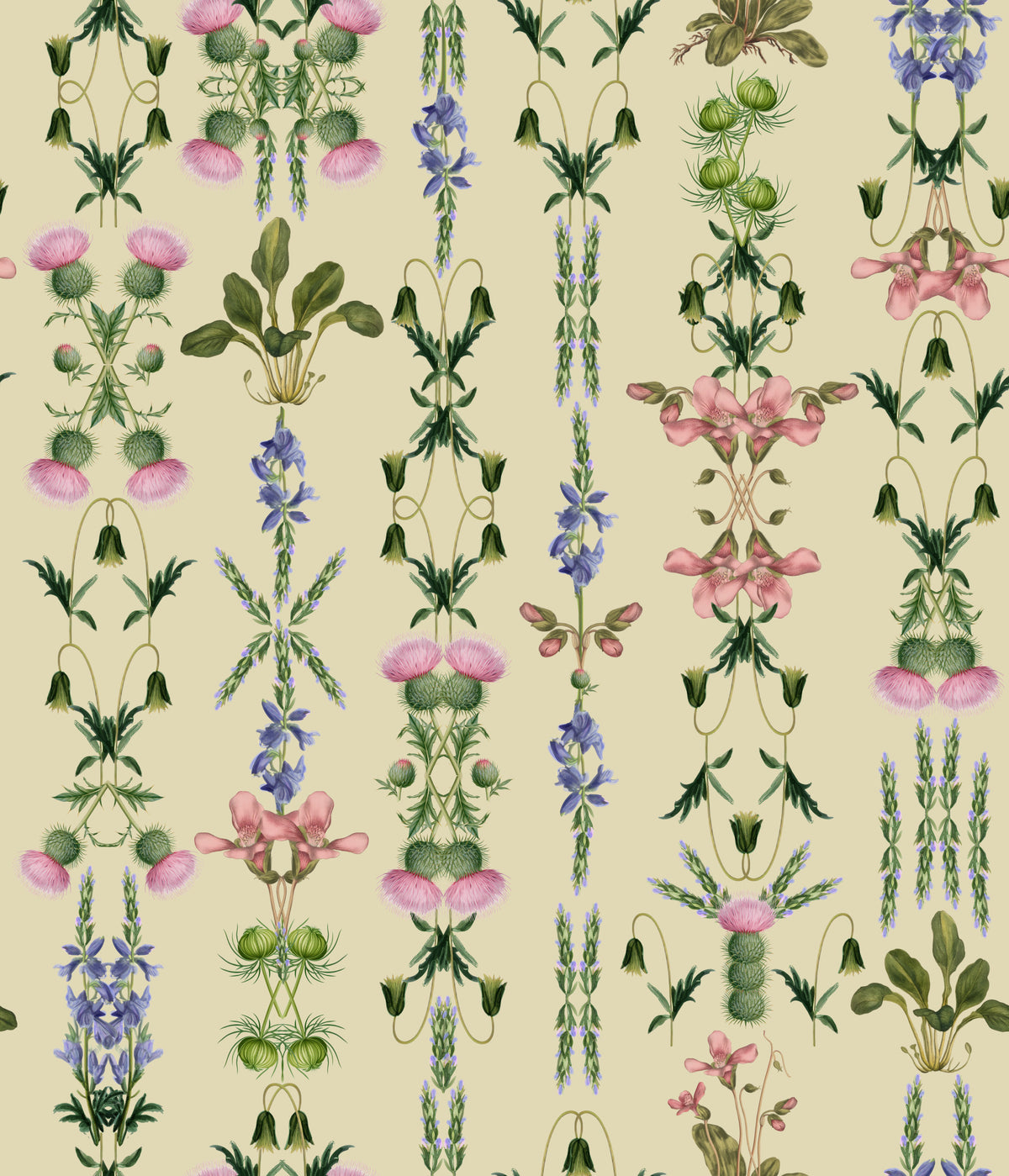 Heritage Field Flora Pistachio Wallpaper⁠ in your room — zoomed