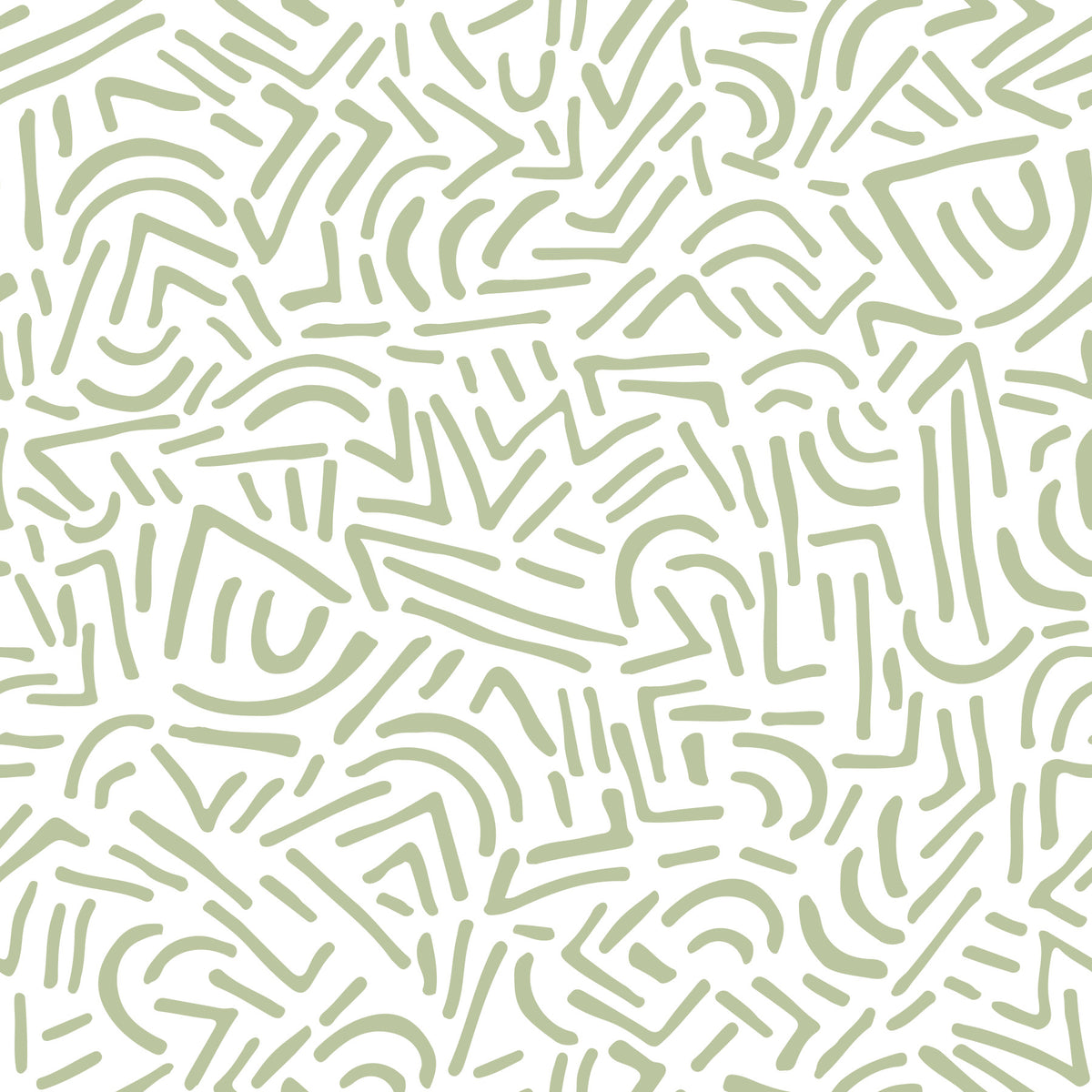 Sage Organic Rhythmic Sketch Wallpaper⁠