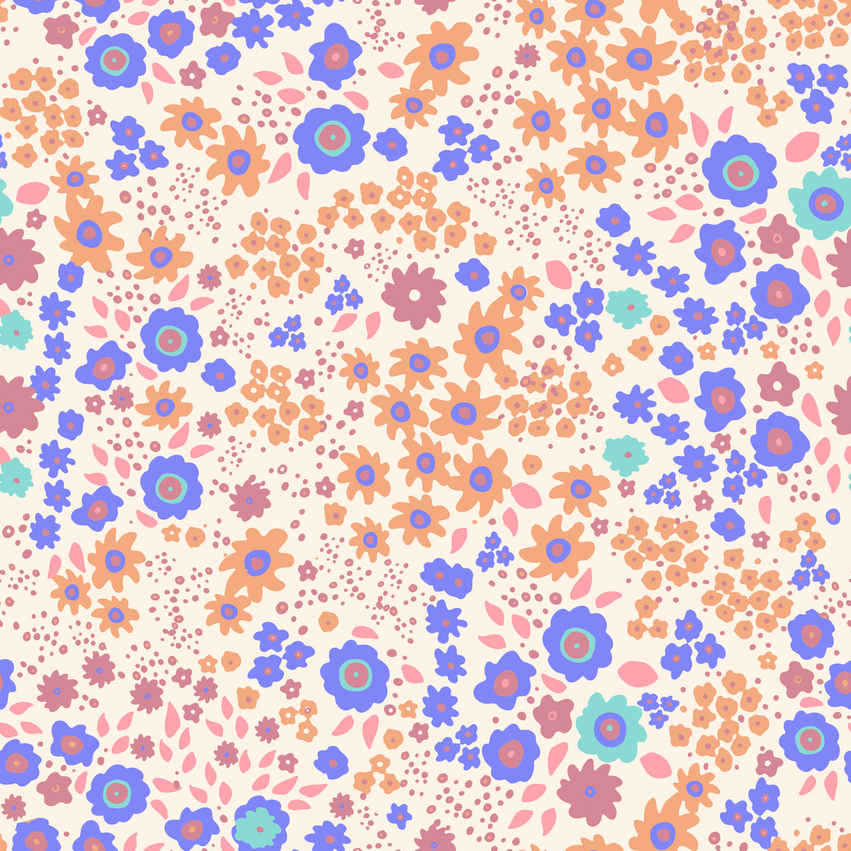 Cheerful Painted Meadow Bloom Wallpaper⁠ in your room — zoomed