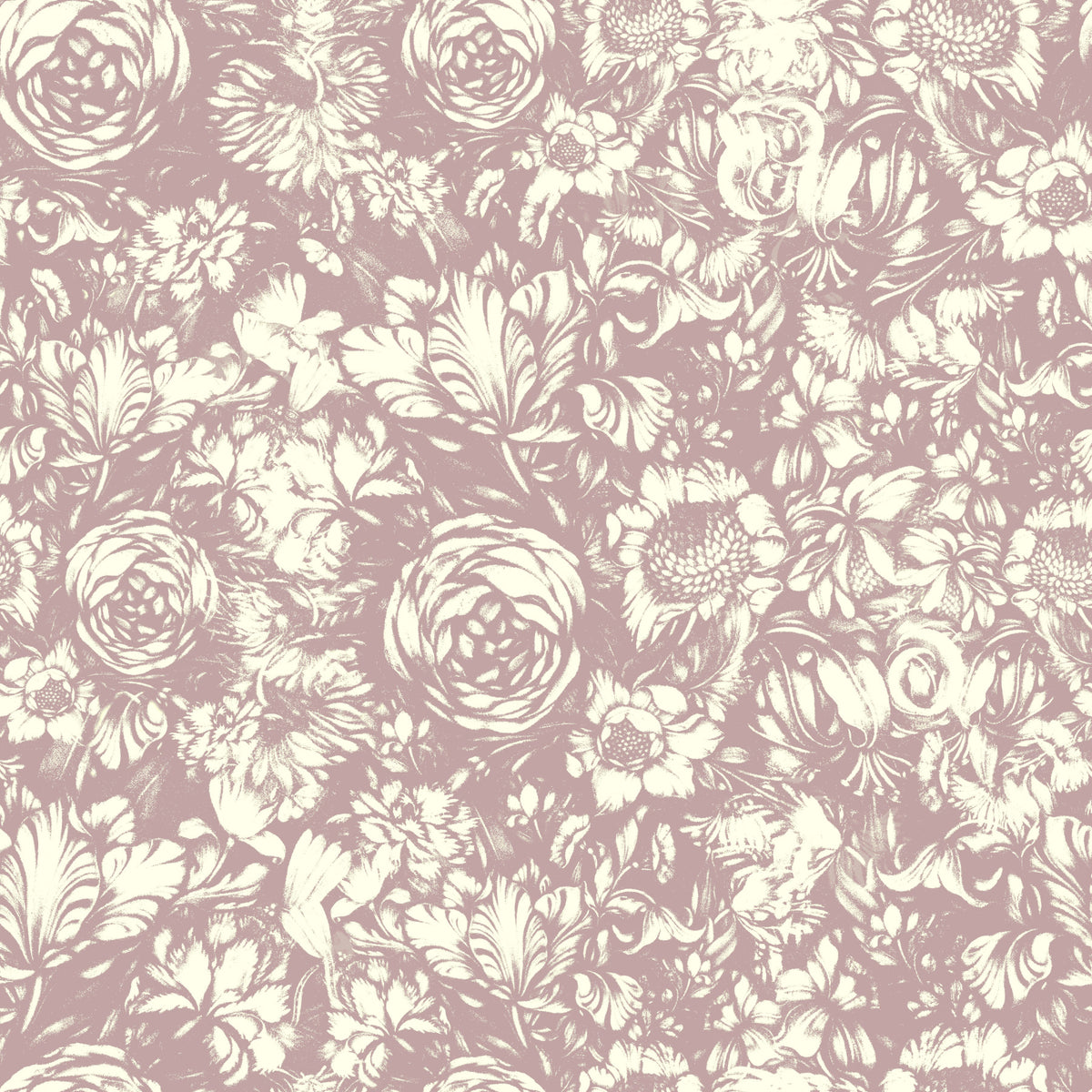 Muted Mauve Botanical Illustration Wallpaper⁠ in your room