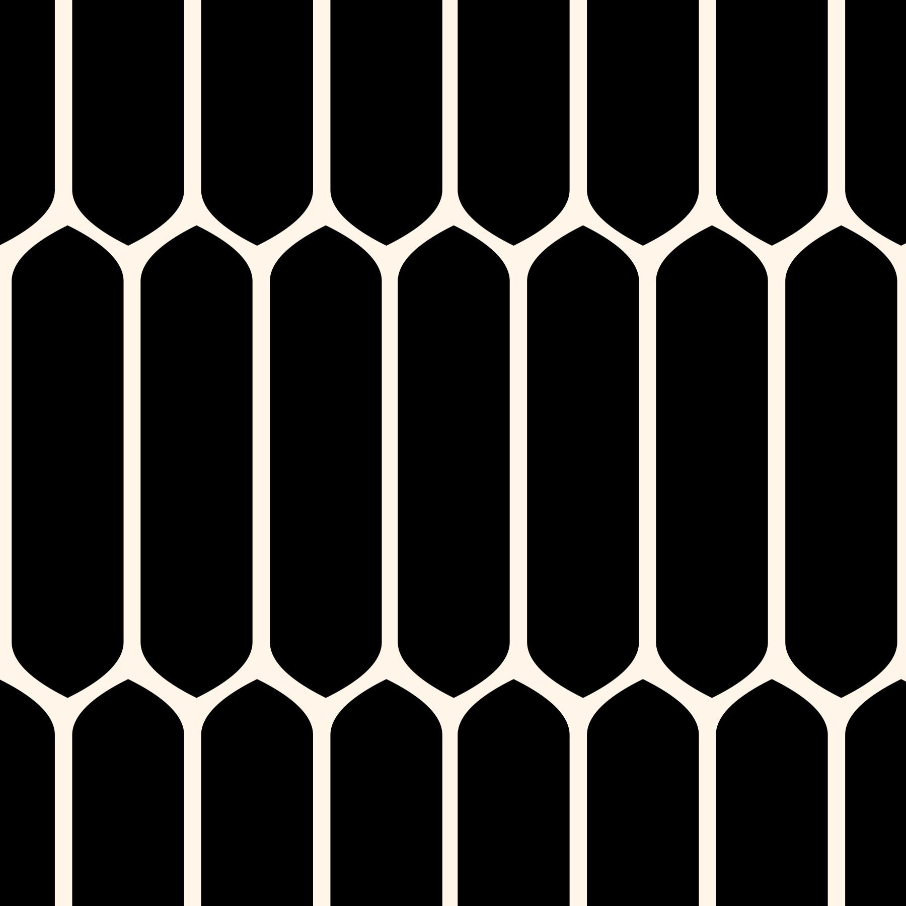 Monochrome Geometric Elongated Hexagon Pattern Wallpaper⁠