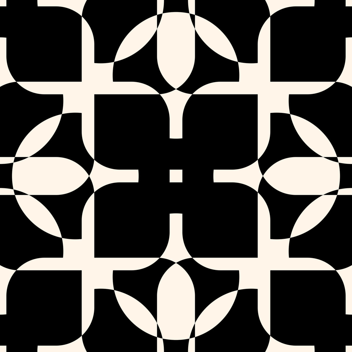 Graphic Monochrome Petal Tile Wallpaper⁠ in your room