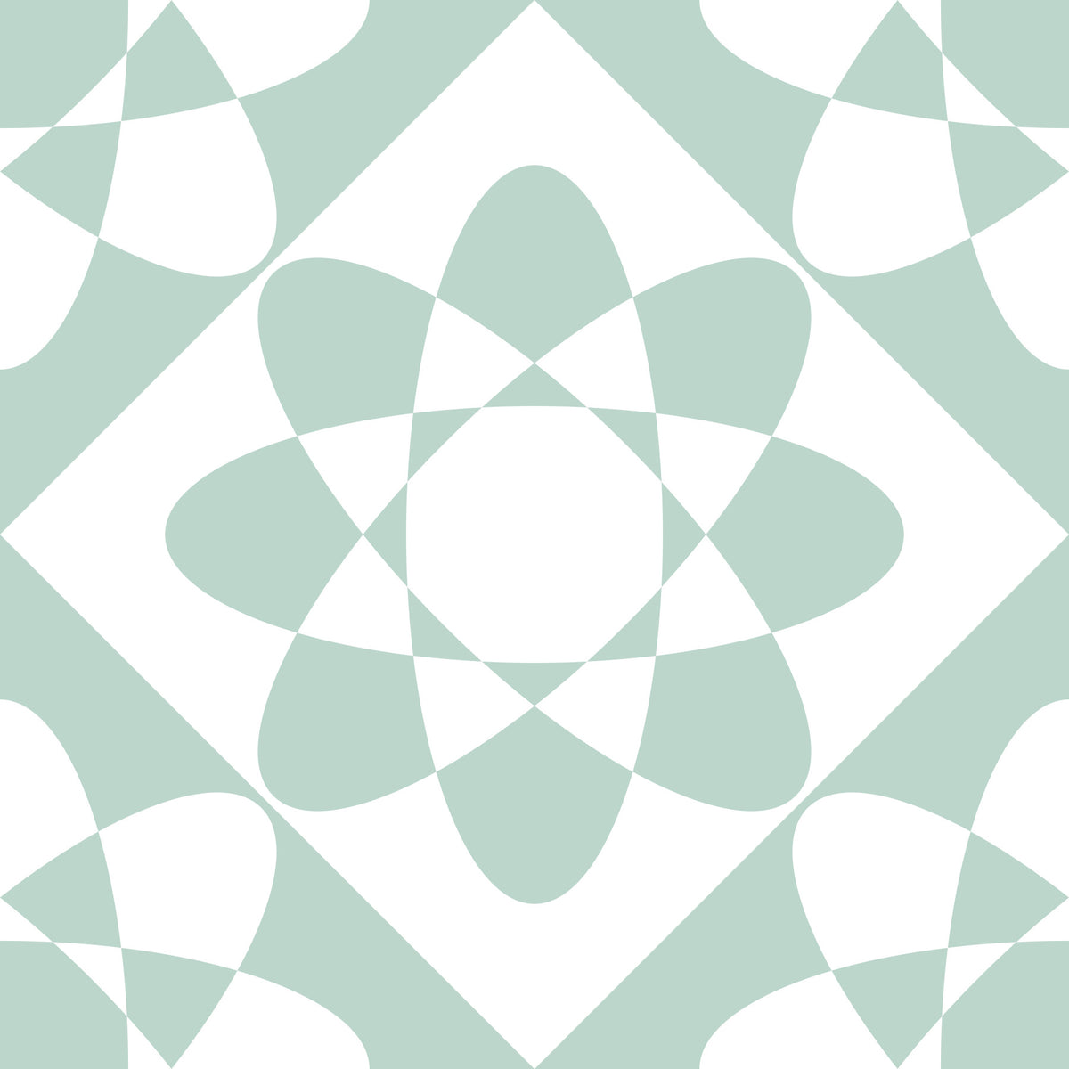 Sage Geometric Petal Grid Wallpaper⁠ in your room — zoomed