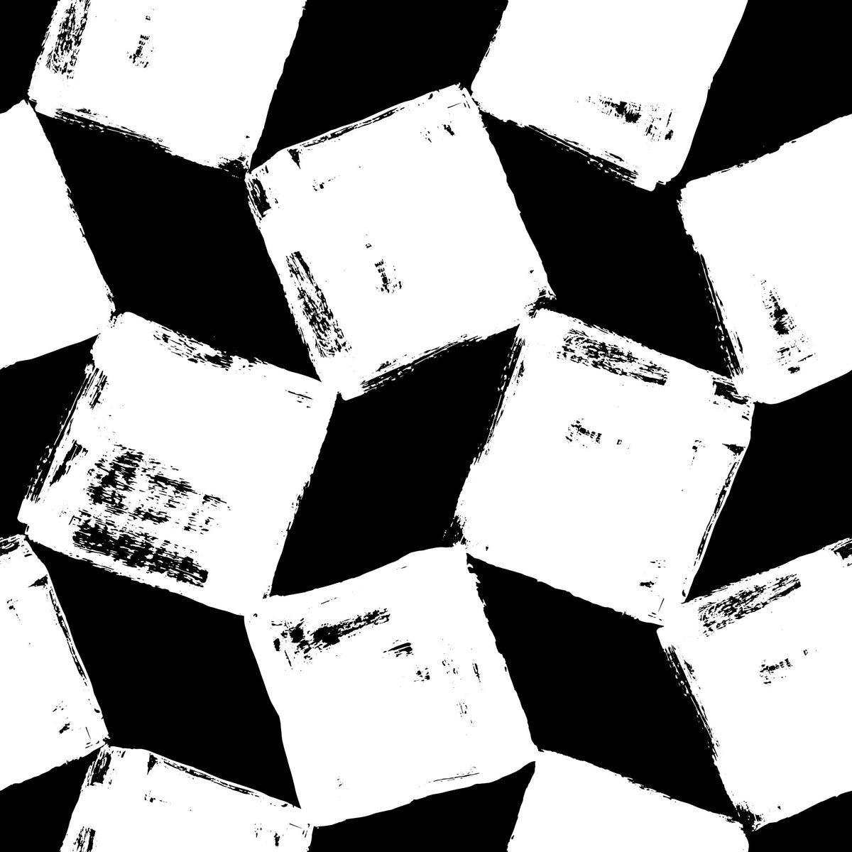 Abstract Painted Grid Monochrome Wallpaper⁠ in your room — zoomed