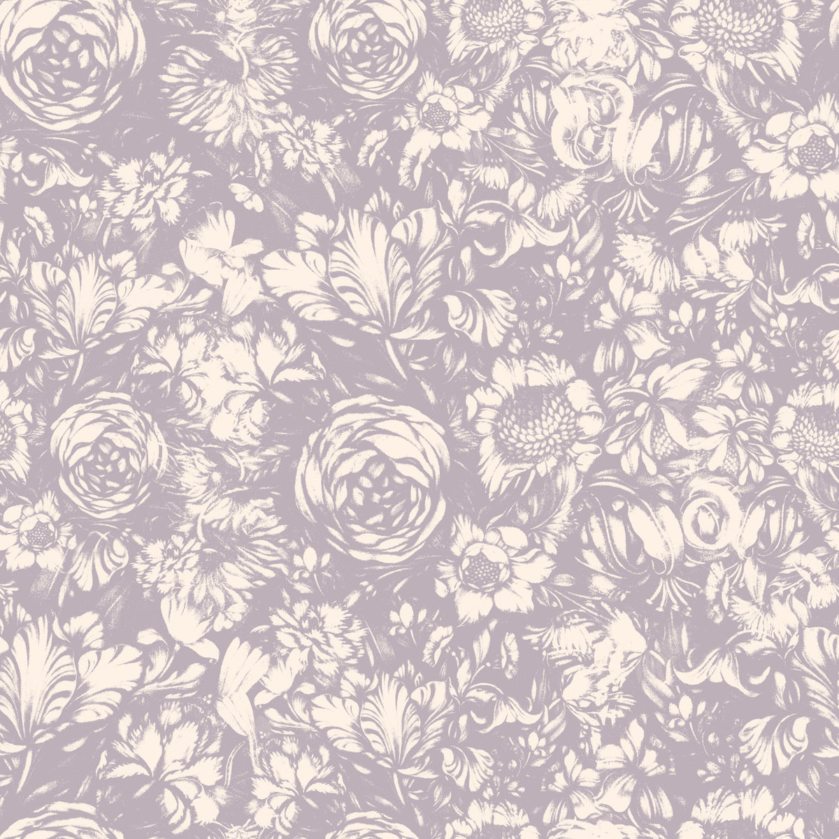 Monochrome Floral Engraving Wallpaper⁠ in your room