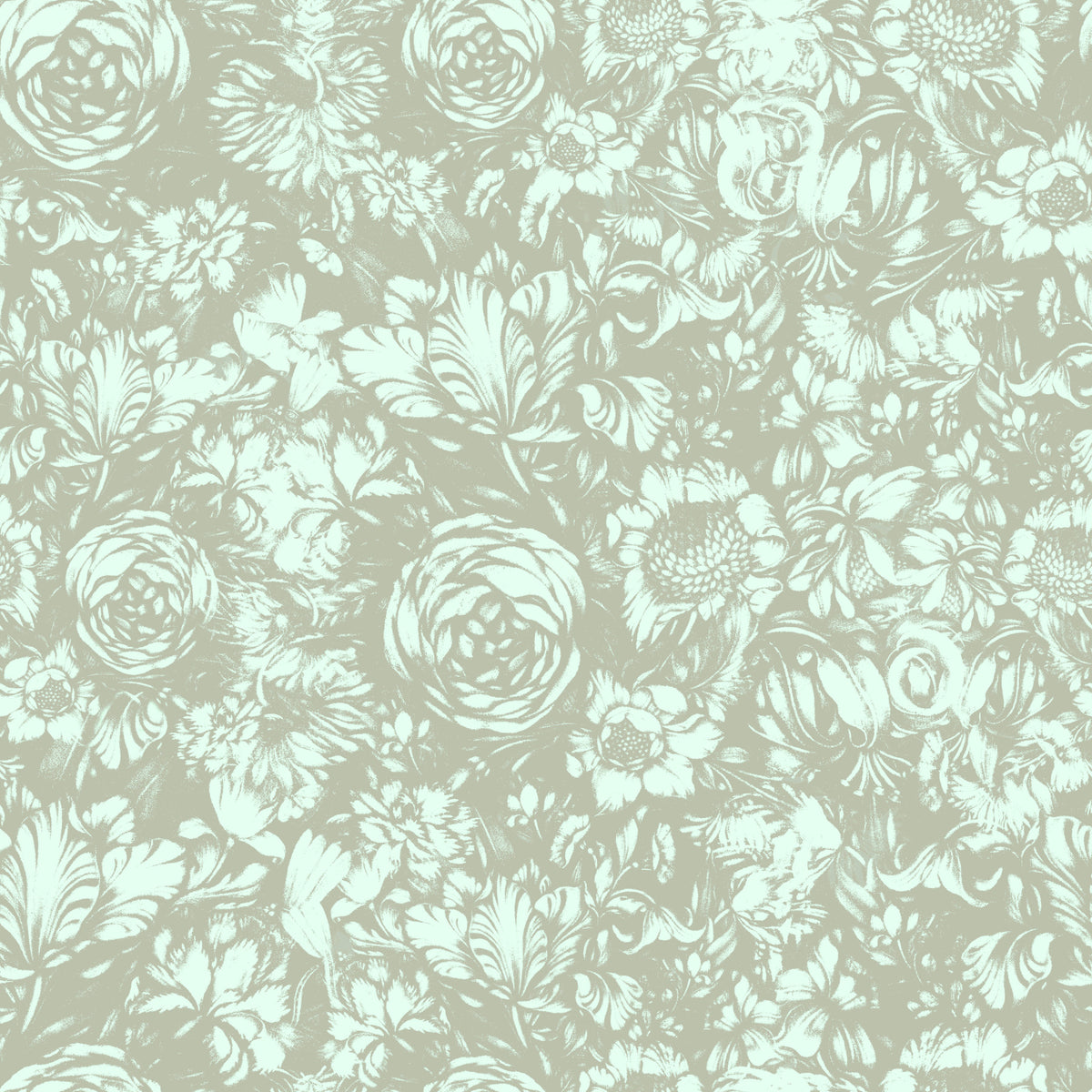 Heritage Floral Line Art Design Wallpaper⁠ in your room