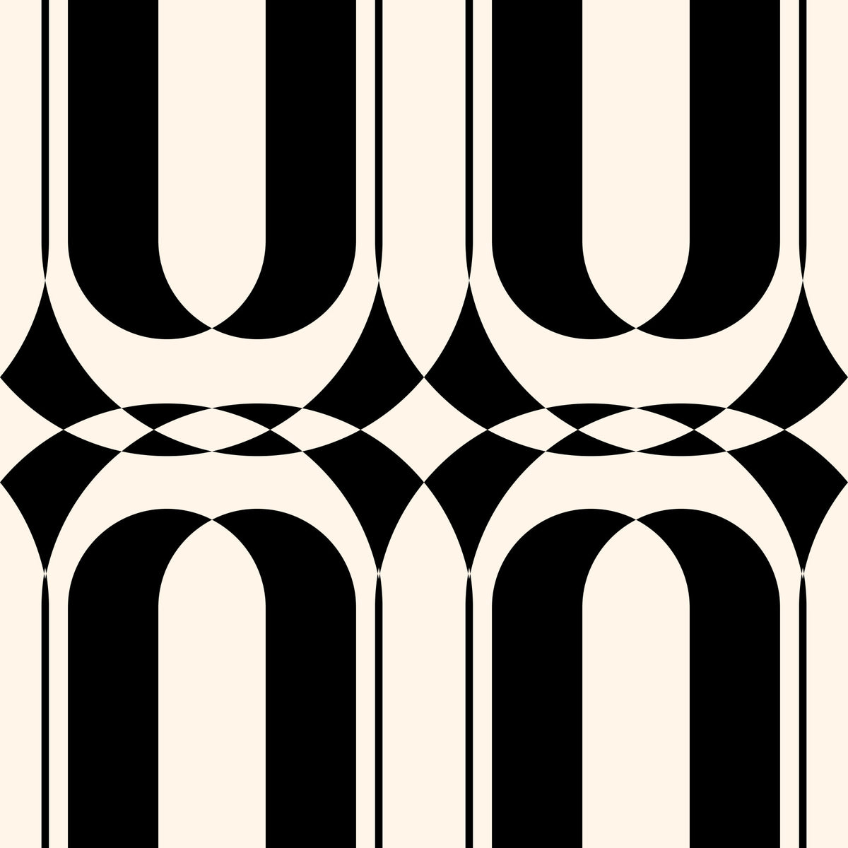 Graphic Interlocking Curves Wallpaper⁠ in your room — zoomed