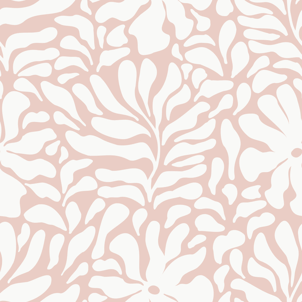 Soft Blush Organic Foliage Wallpaper⁠ in your room