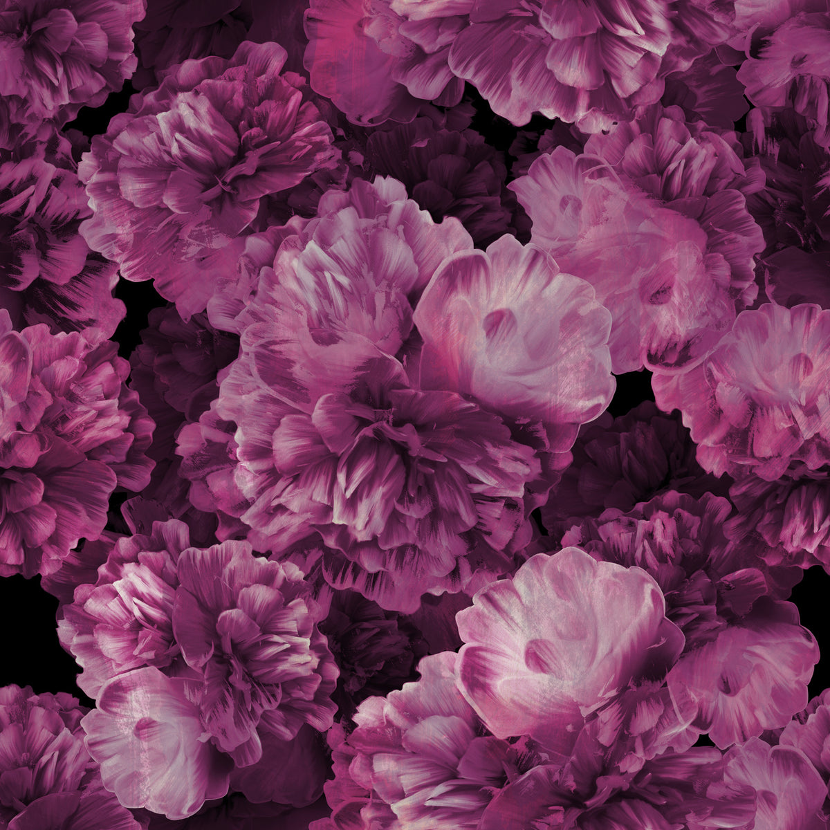 Velvet Petal Botanical Dark Wallpaper⁠ in your room