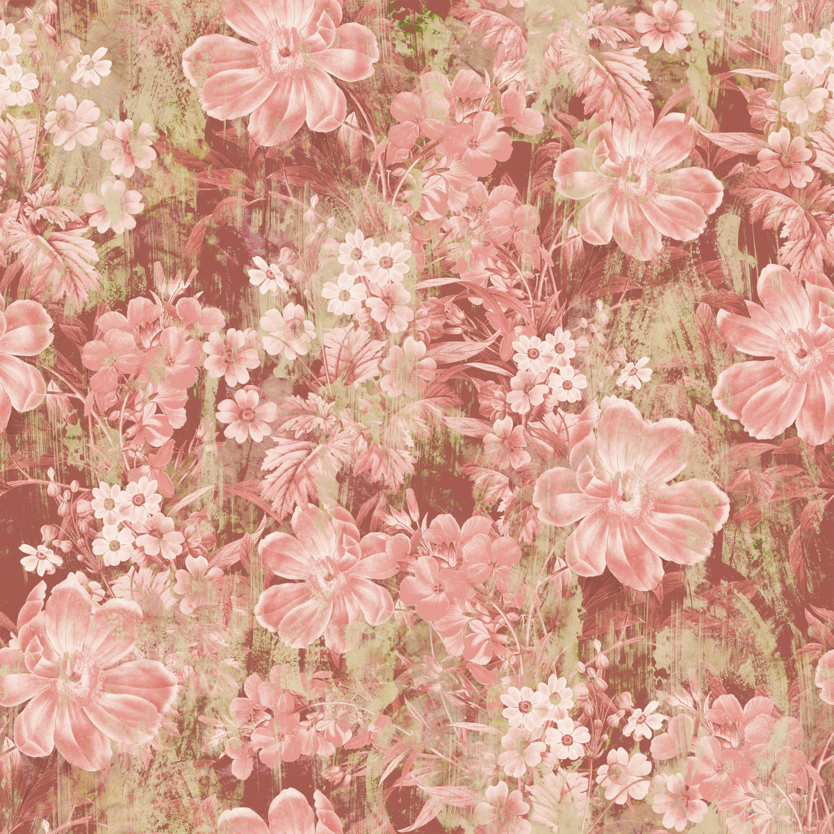 Rustic Terracotta Floral Bloom Wallpaper⁠ in your room