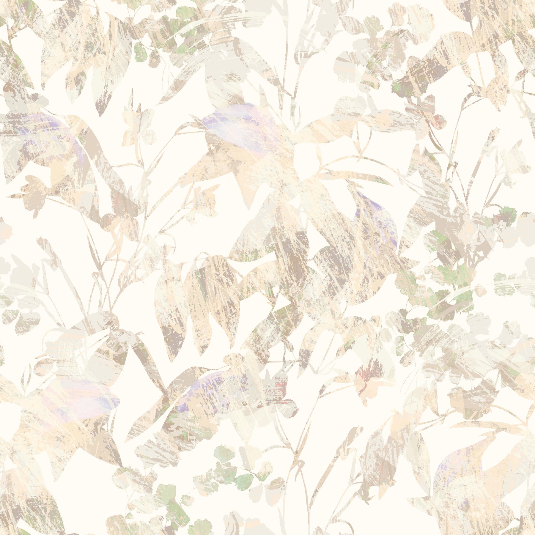 Muted Sage Garden Leaves Wallpaper⁠