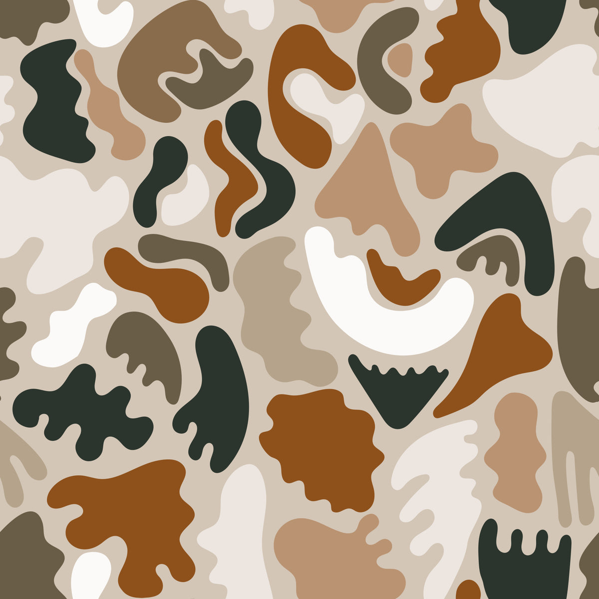 Abstract Organic Earthy Shapes Wall Mural in your room