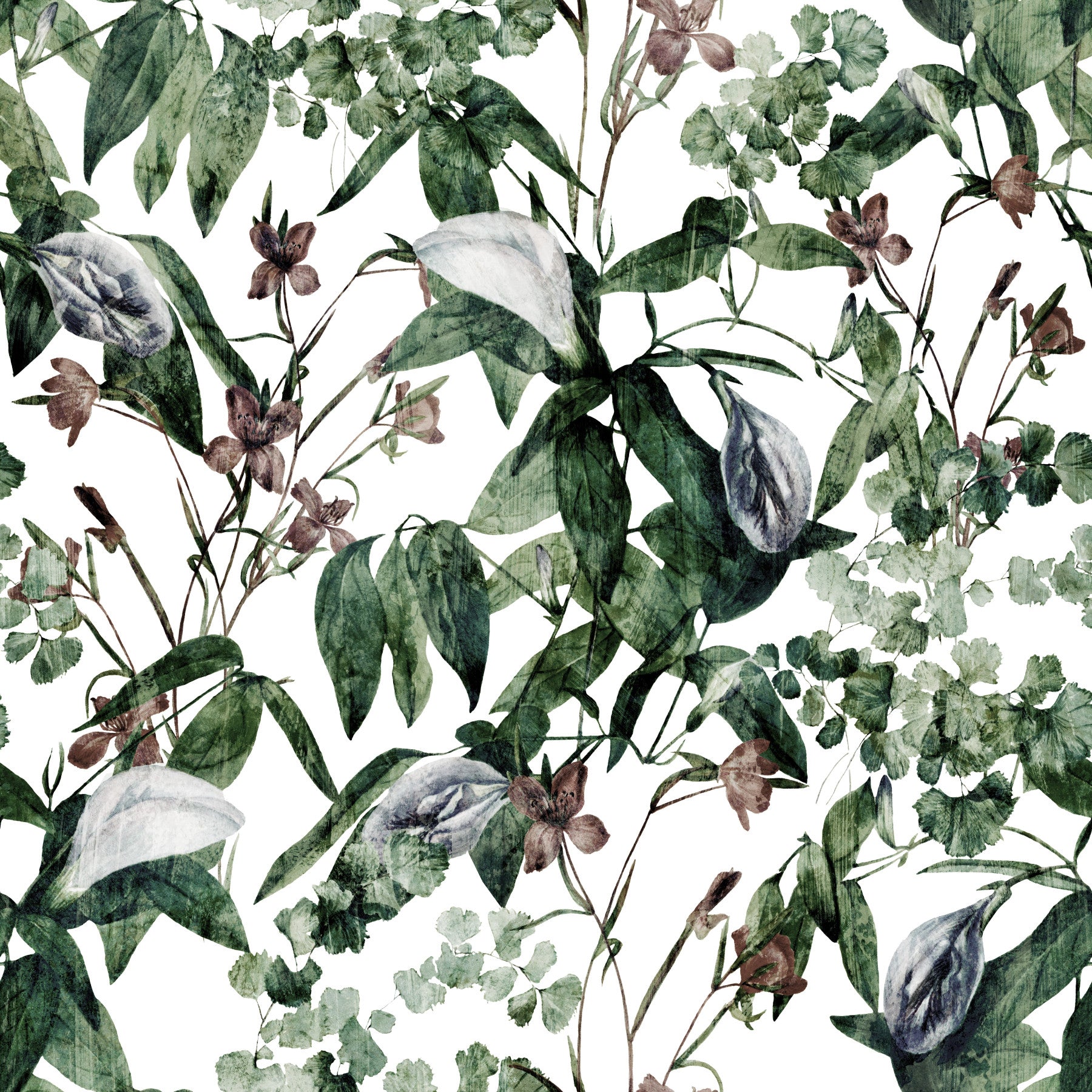 Serene Botanical Foliage Wallpaper⁠