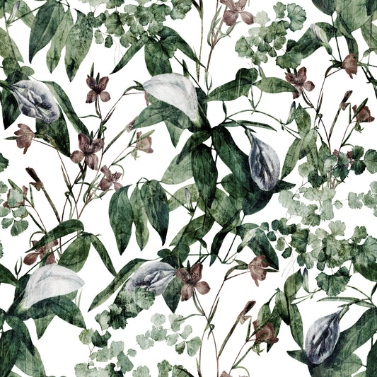Serene Botanical Foliage Wallpaper⁠