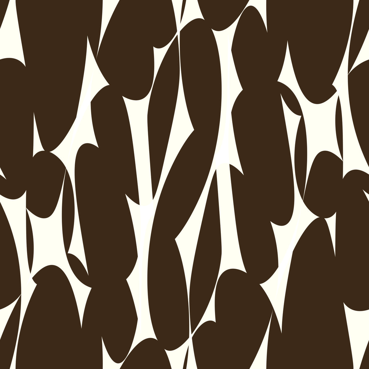 Abstract Organic Dark Brown Shapes Wallpaper⁠ in your room — zoomed