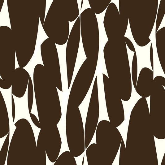 Abstract Organic Dark Brown Shapes Wallpaper⁠
