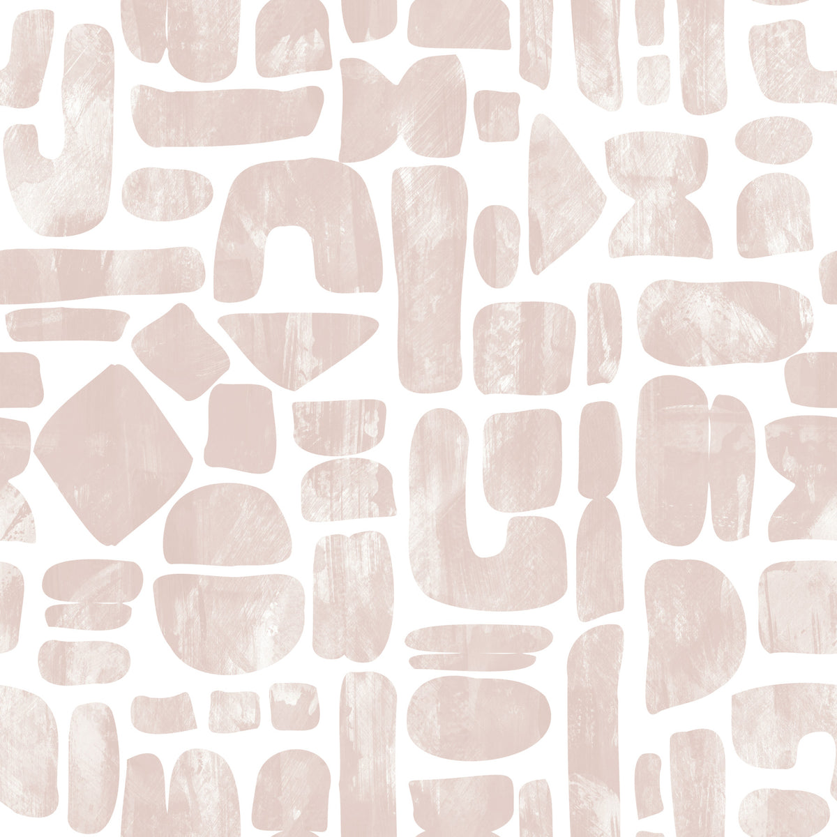 Abstract Painted Shapes in Blush Wallpaper⁠ in your room