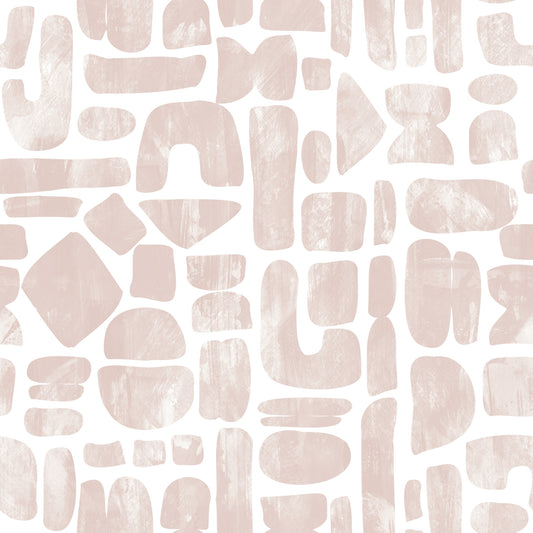 Abstract Painted Shapes in Blush Wallpaper⁠