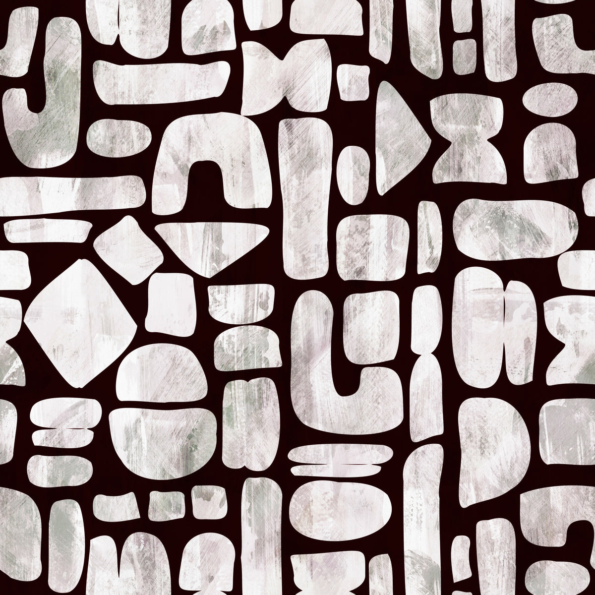 Abstract Painted Shapes Pattern Wallpaper⁠ in your room