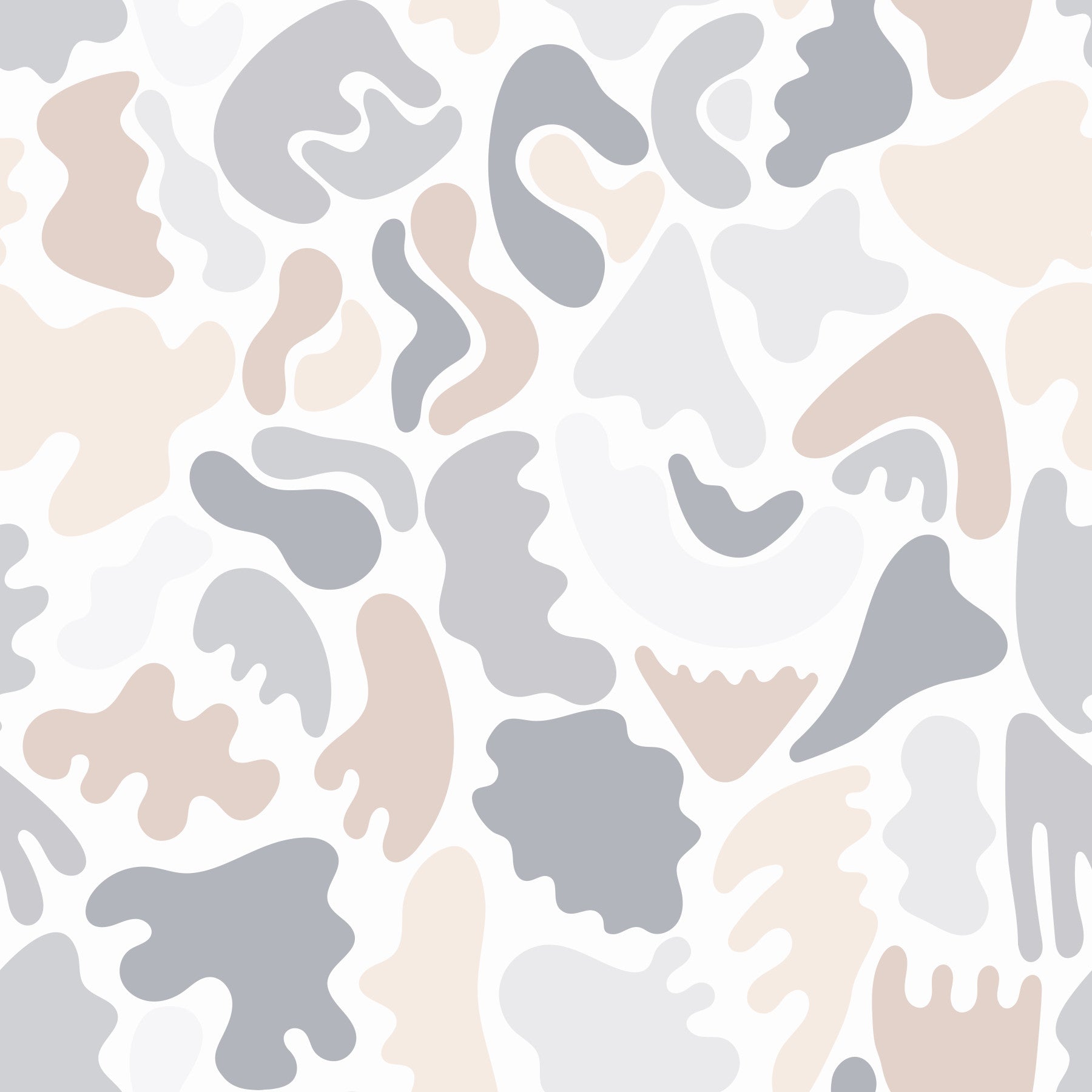 Abstract Organic Neutral Shapes Wall Mural