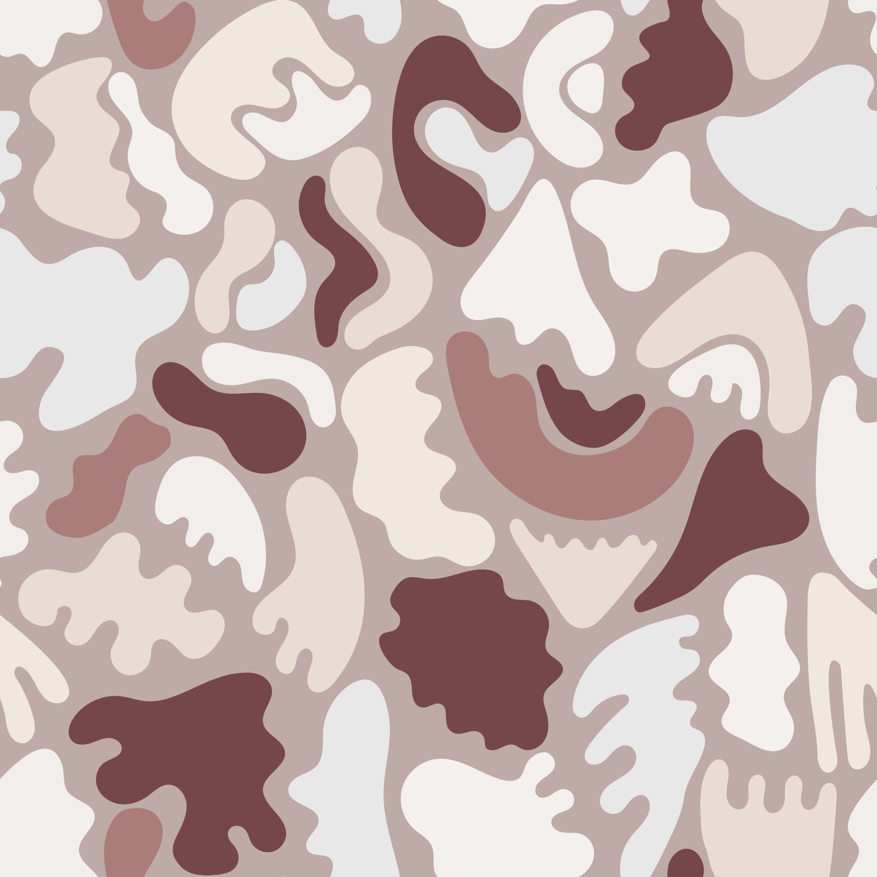 Abstract Organic Shapes in Earthy Tones Wall Mural