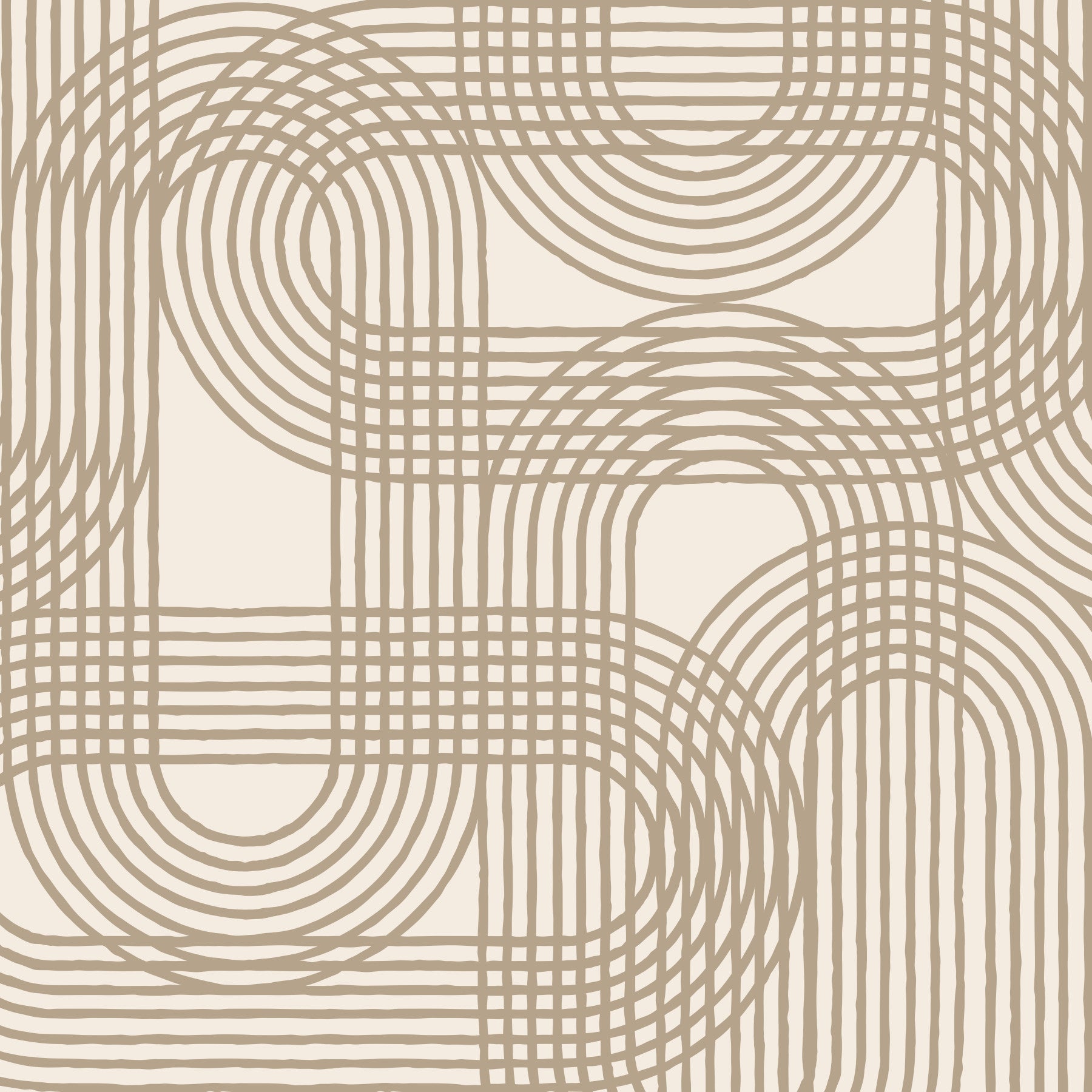 Abstract Organic Linear Grid Art Wall Mural