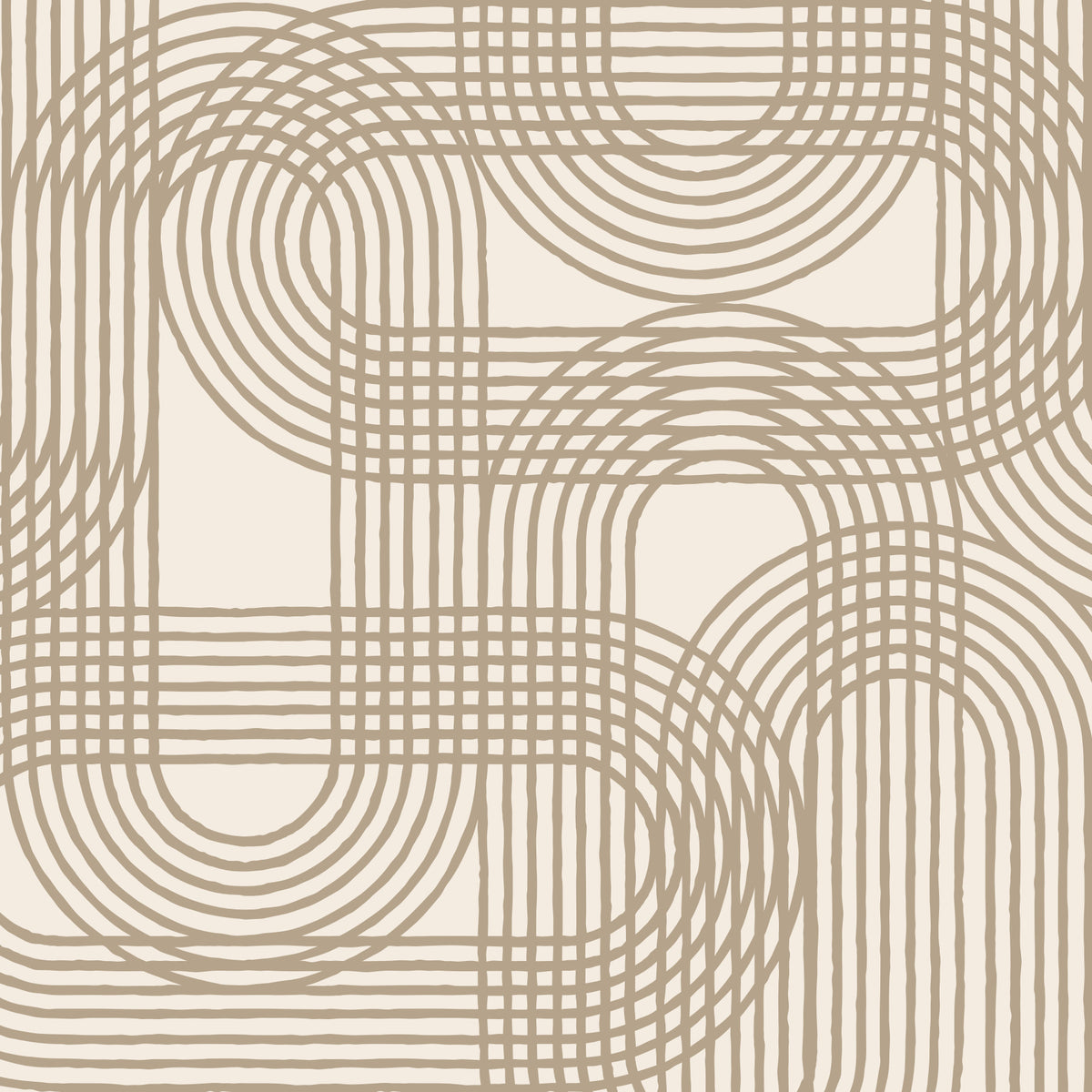 Abstract Organic Linear Grid Art Wall Mural in your room