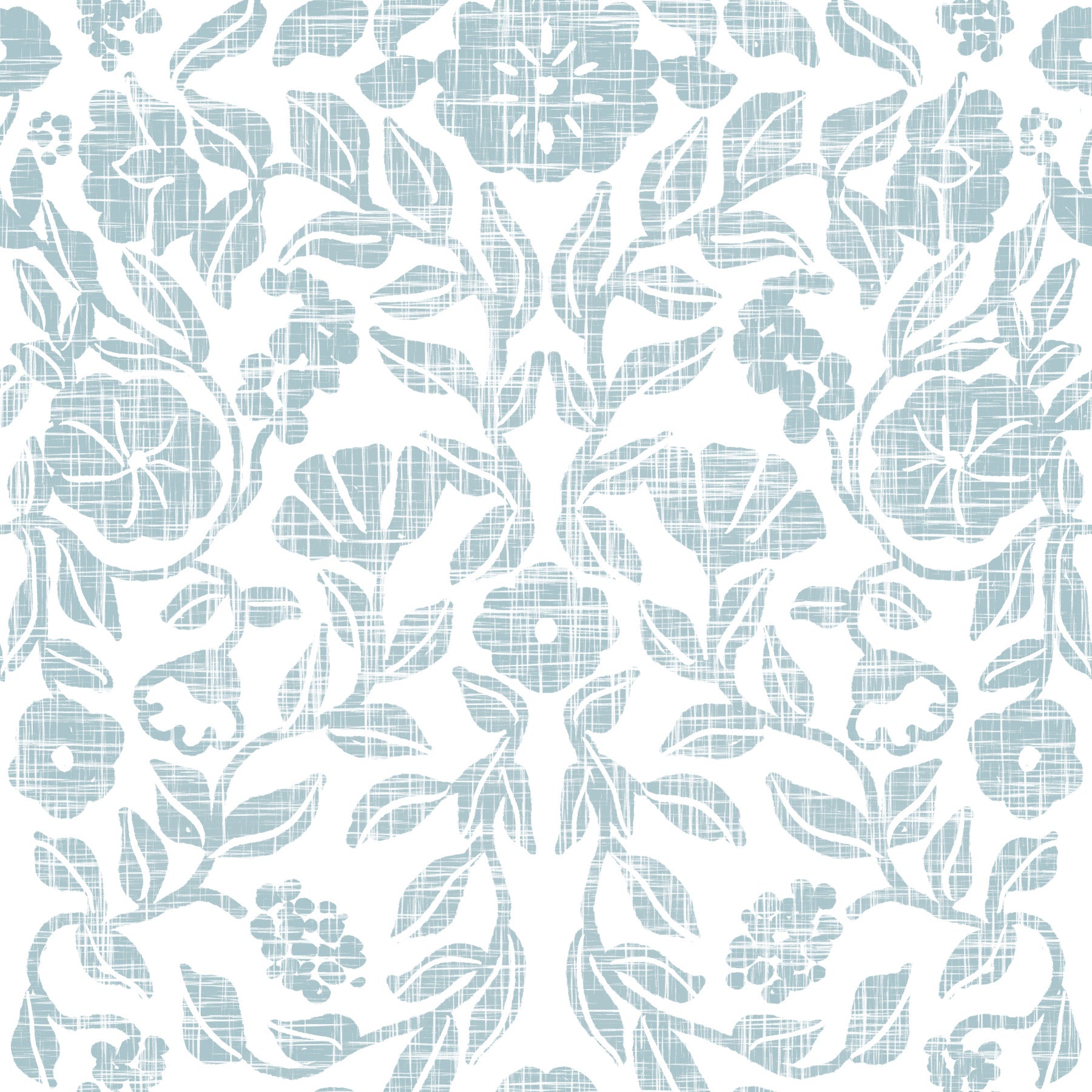 Textured Pastel Botanical Damask Wallpaper⁠