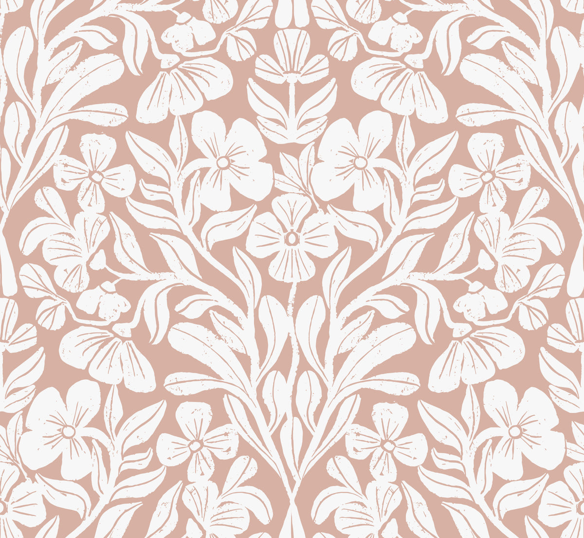 Vintage Blush Floral Damask Wallpaper⁠ in your room