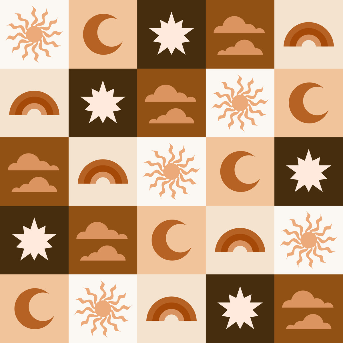 Minimalist Sun and Moon Squares Wallpaper⁠ in your room